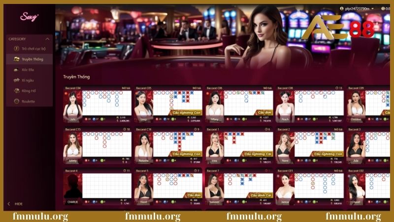 Live casino AE88 – Trải nghiệm sảnh casino đỉnh của đỉnh 5 Một số trò chơi nổi bật tại Live Casino AE88
